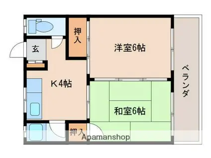 井上アパート(2K/2階)の間取り写真