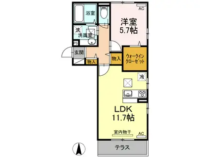 メモリーⅠ(1LDK/1階)の間取り写真