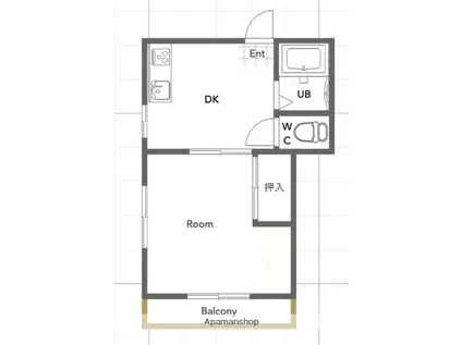 ラフォーレ横山(1DK/2階)の間取り写真