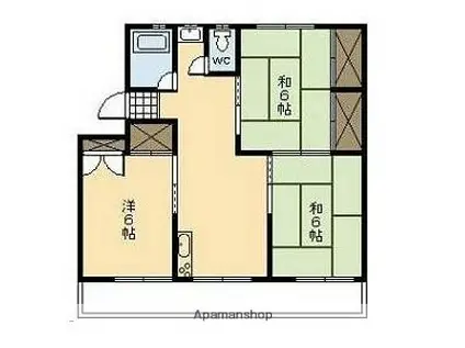 ドリームビル C棟(3DK/2階)の間取り写真