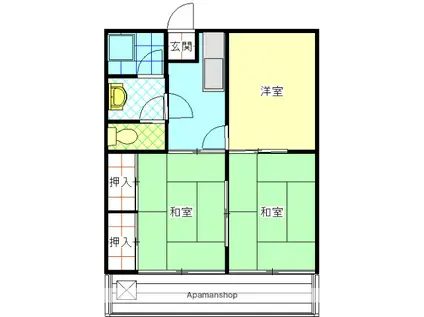 コーポラス湯地(3K/1階)の間取り写真