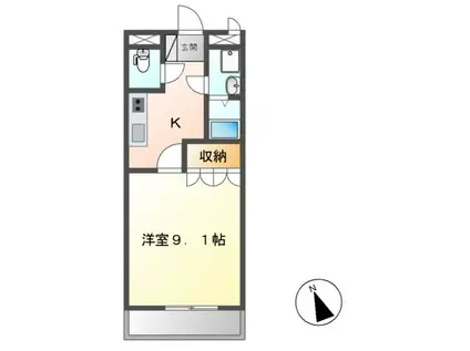 ハート・ピュア宇和田(1K/2階)の間取り写真