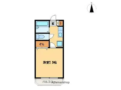 グランテージ加納(1K/3階)の間取り写真