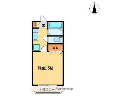 グランテージ加納(1K/4階)の間取り写真