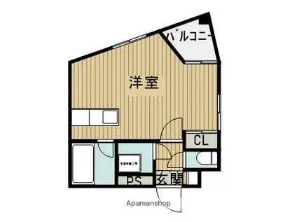 アトムズビル(ワンルーム/2階)の間取り写真