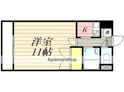 新町橋レジデンス(1K/2階)の間取り写真