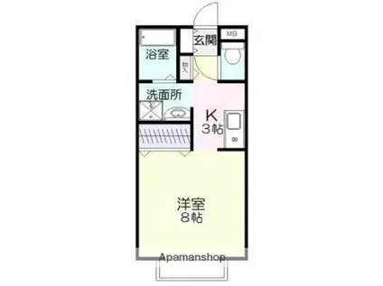 フローラ神宮(1K/2階)の間取り写真