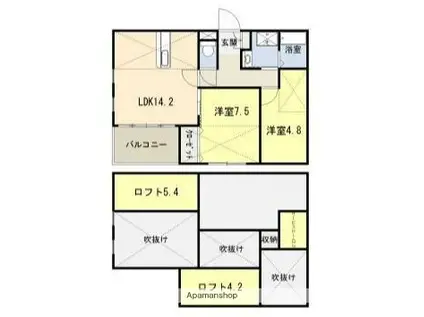 アルテマイスターグエル(2LDK/2階)の間取り写真