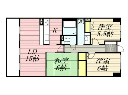 サーパス神宮北(3LDK/9階)の間取り写真