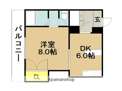 21コスモス丸山(1DK/3階)の間取り写真