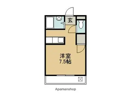 オクトワール宮崎西弐番館(ワンルーム/2階)の間取り写真