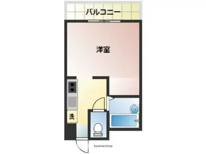 アモント中村(ワンルーム/2階)の間取り写真