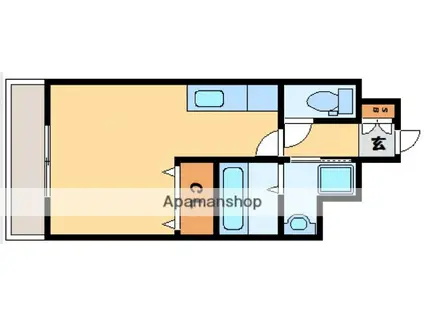 ルミナス恒久南(ワンルーム/4階)の間取り写真