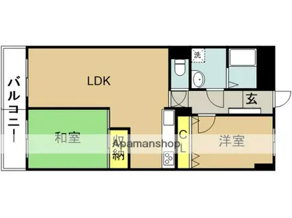 日神パレステージ宮崎(2LDK/6階)の間取り写真