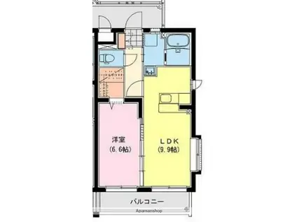 ピュア サーマル(1LDK/3階)の間取り写真