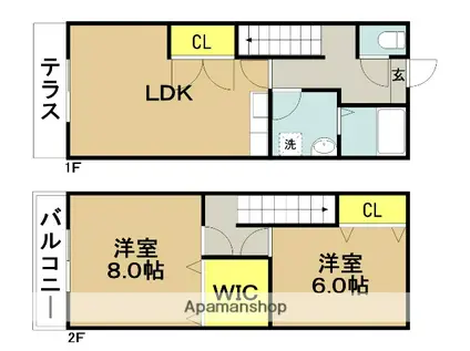 TSメゾネット(2LDK/1階)の間取り写真