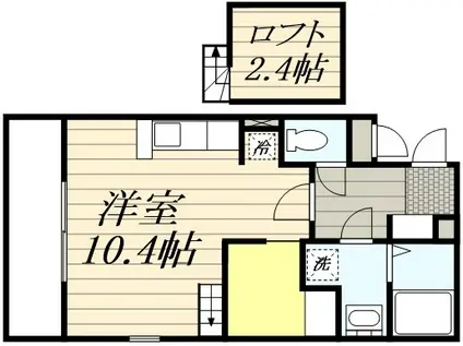 スペランツァ・ベル(ワンルーム/3階)の間取り写真