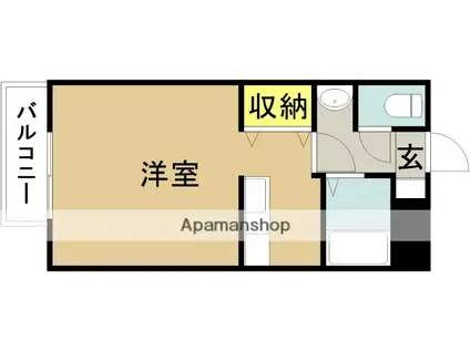 ミリオン清水(ワンルーム/3階)の間取り写真