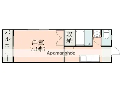 コーラルハイツ郡元(1K/3階)の間取り写真