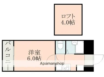 アップルハウス慶京(1K/2階)の間取り写真