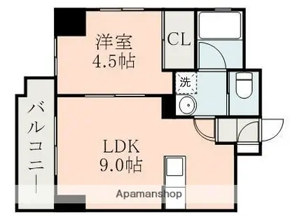 さくらヒルズ樋之口壱番館(1LDK/6階)の間取り写真