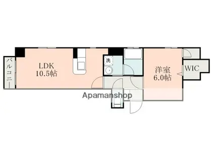 プランタン加治屋町(1LDK/2階)の間取り写真