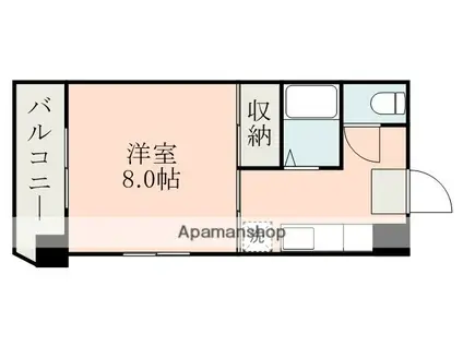 ステップイン金満(1K/6階)の間取り写真