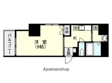 ミア・カーサ(1K/10階)の間取り写真
