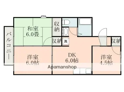 セジュール池端B棟(3DK/2階)の間取り写真