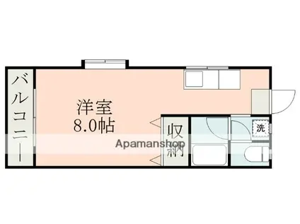エメラルドハイツ郡元(ワンルーム/1階)の間取り写真