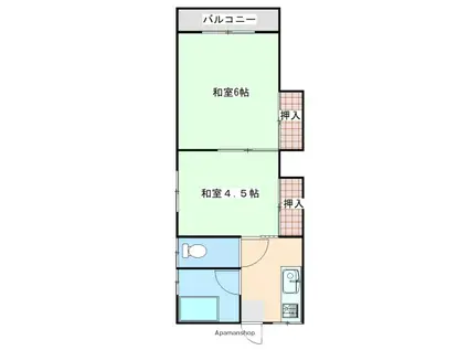 ハイツ勝本(2K/2階)の間取り写真