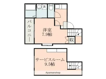 フレア鴨池(1K/1階)の間取り写真