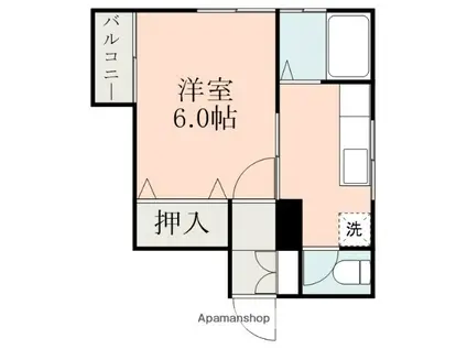 城山スカイハイツ(1K/4階)の間取り写真