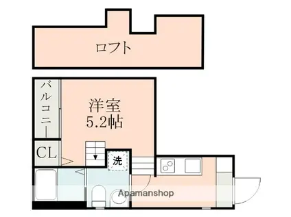 カリーノ薬師(1K/1階)の間取り写真