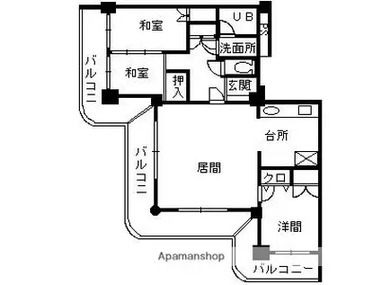 ストークマンション鹿児島(3LDK/8階)の間取り写真