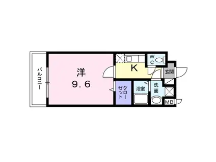 第7グリーンハイツ(1K/3階)の間取り写真