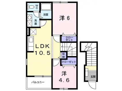 リバ-サイドT・J(2LDK/2階)の間取り写真