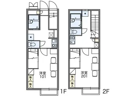 レオパレス薬師堂(1K/2階)の間取り写真
