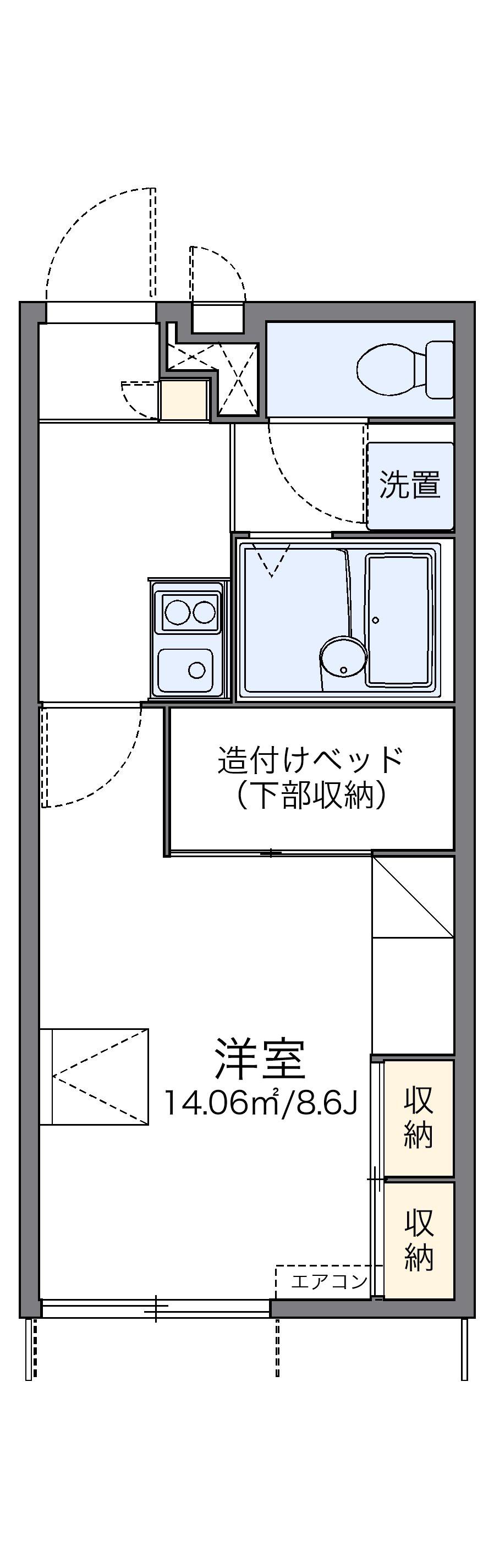 レオパレス浜之市76(1K/1階)の間取り写真