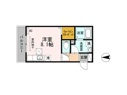 フェリーチェ西田(ワンルーム/1階)の間取り写真