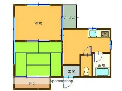 エクステンドスバル(2K/3階)の間取り写真