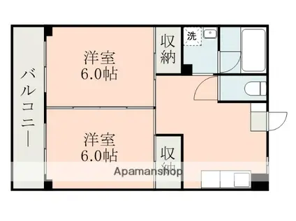 第8松山ビル(2DK/4階)の間取り写真