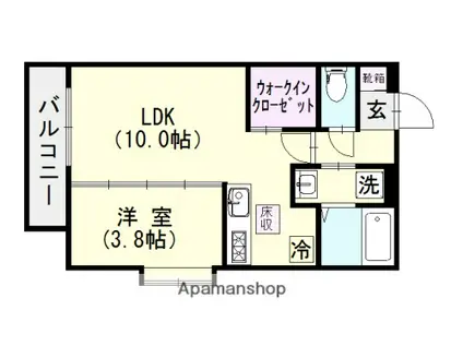 リーベンパレス小松原(1LDK/2階)の間取り写真