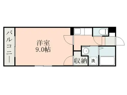 GRAND LINE(1K/4階)の間取り写真