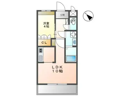 アイリスMAKISE(1LDK/2階)の間取り写真