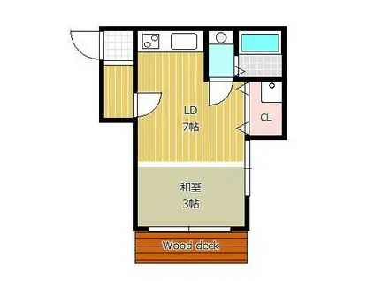 メゾンドブランシュ鴨池(ワンルーム/1階)の間取り写真