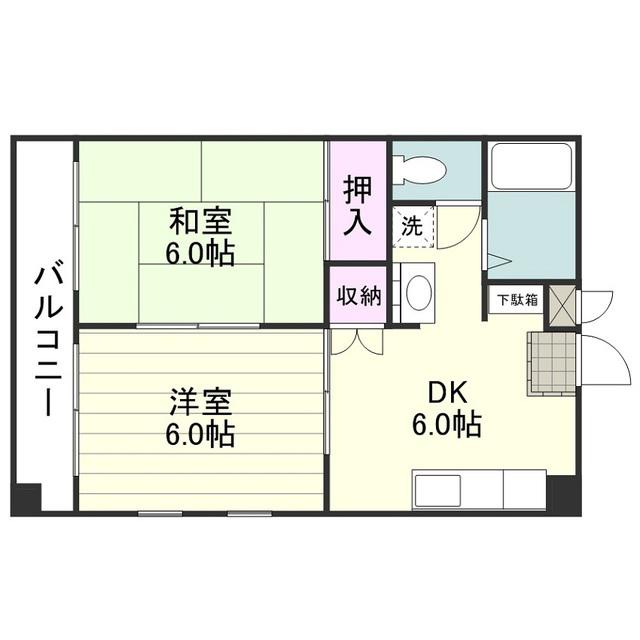 パティオスとこなみ(2DK/3階)の間取り写真