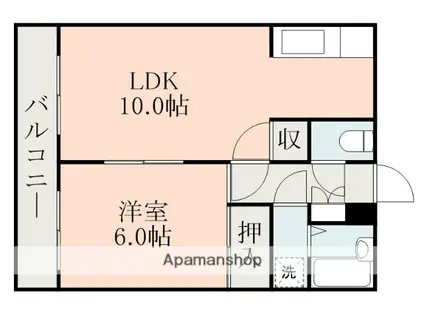 ヴィルヌーブ21(1LDK/2階)の間取り写真