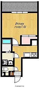 アークレジデンス東谷山(ワンルーム/2階)の間取り写真