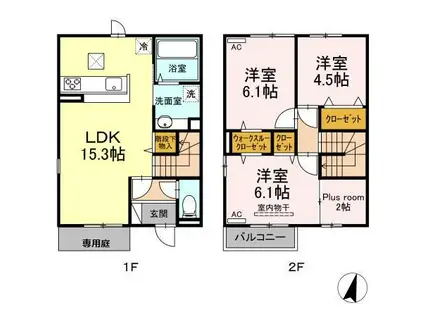 時・KAMOSU A棟(3LDK/1階)の間取り写真